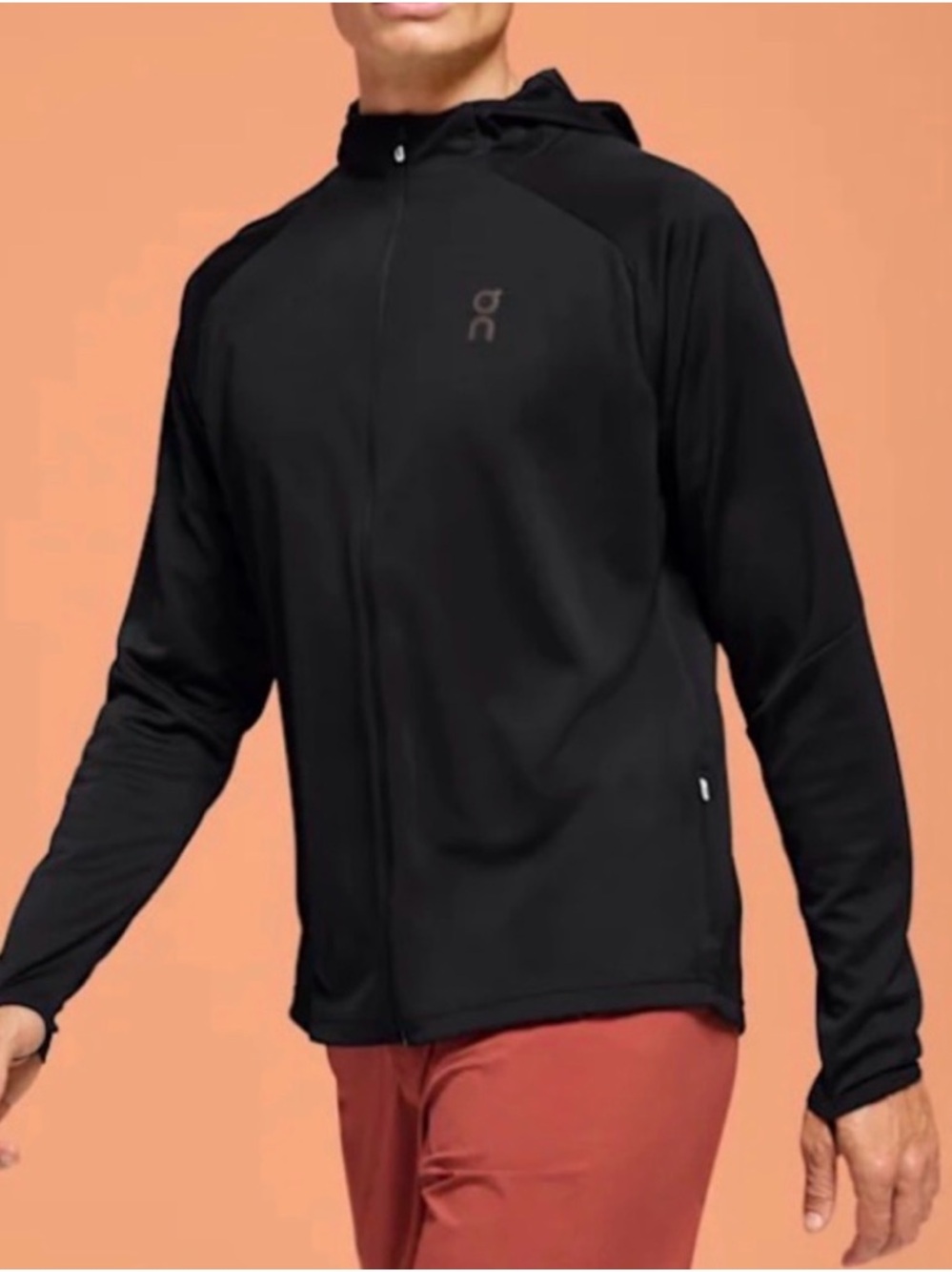 On Running Black Lightweight Hooded Full-Zip Jacket